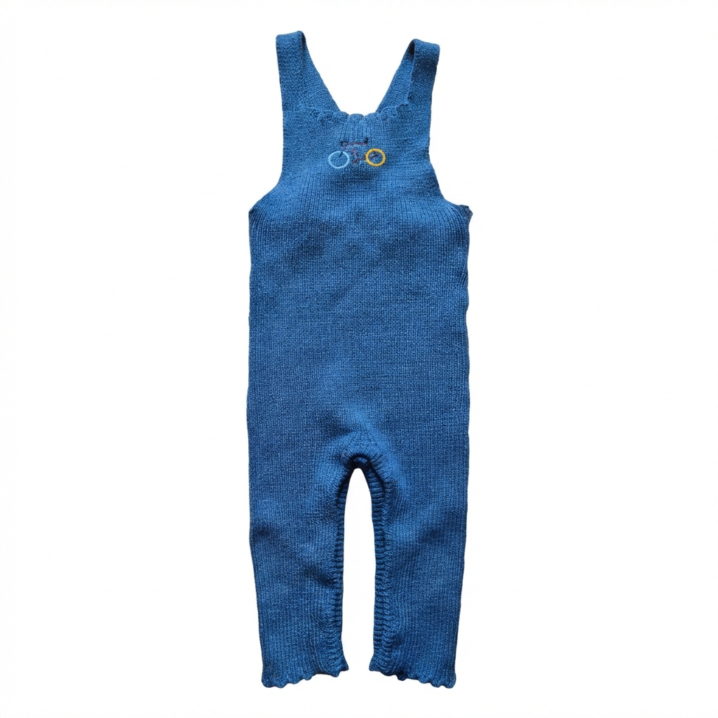 סרבל פרקטי צבע כחול דוגמא רקמה אופניים